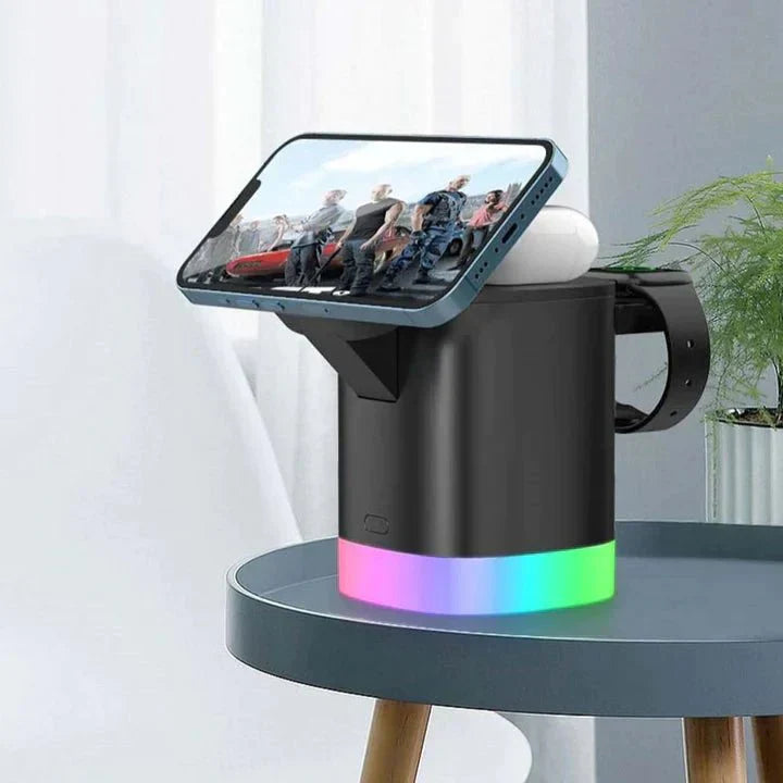 3-in-1 Wireless Magnetic Charger with RGB - ChargerTecno